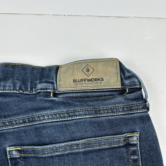 Bluffworks Jeans Men 30x32  (30x30.5) Blue Departure 2.0 Slim Fit Denim Stretch - Picture 14 of 15
